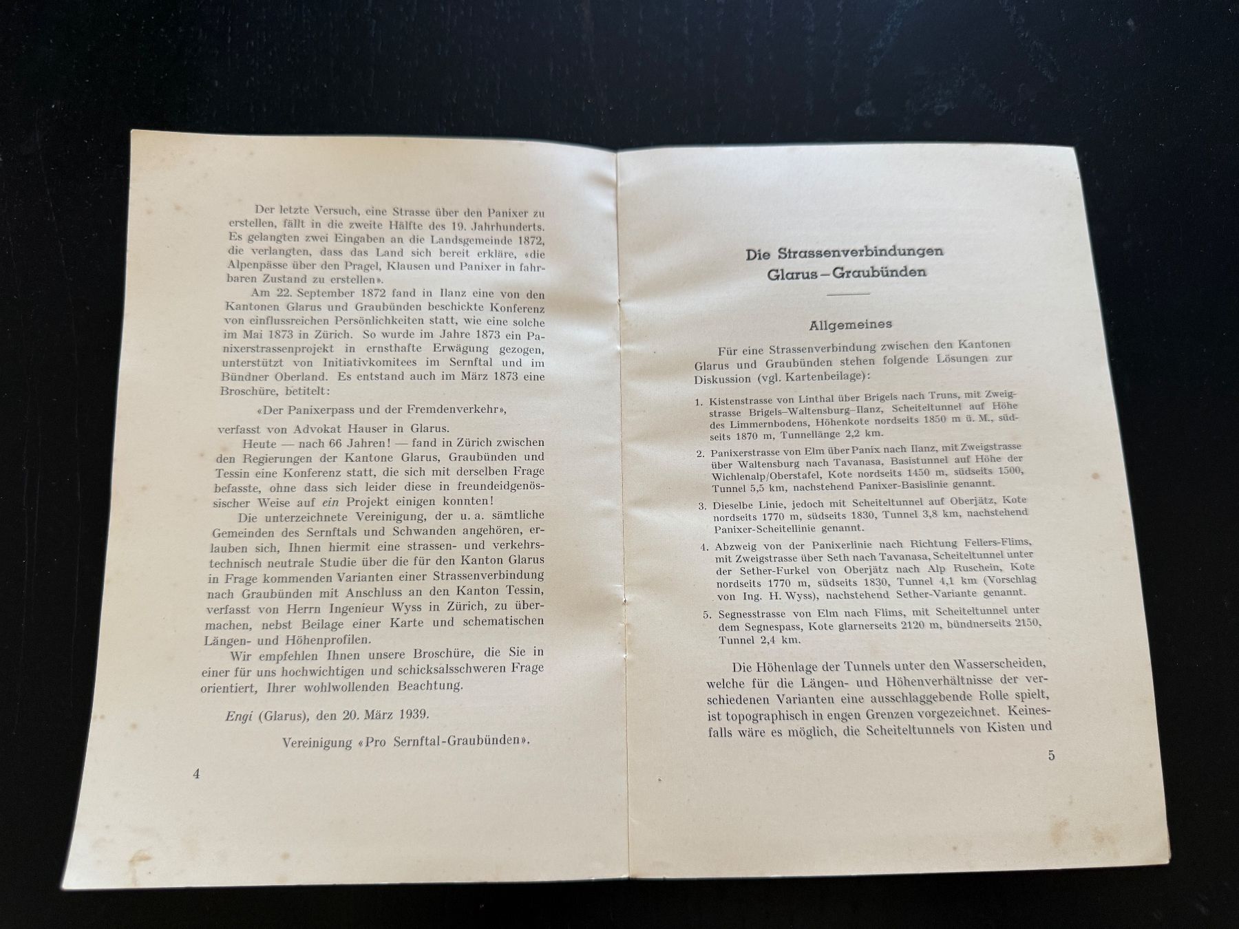 Libri: Zur Frage einer Strassenverbindung Glarus-Graubünden – Usato da Erstfeld venduto da Uhu1980 3