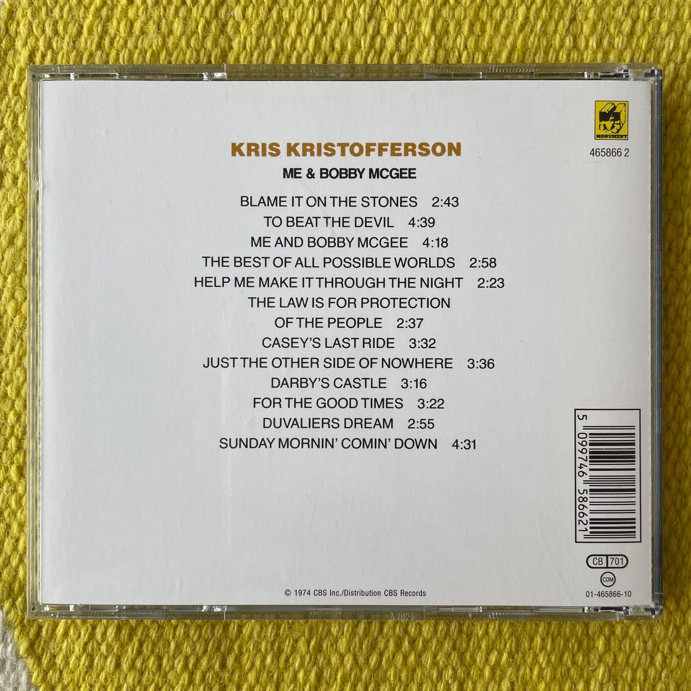 CD: KRIS KRISTOFFERSON-ME AND BOBBY MCGEE – Usato da Rorschacherberg venduto da CD-Roli 1