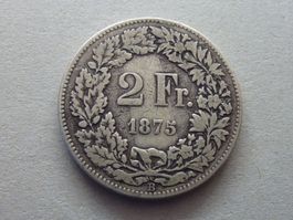 2 Fr.  1875   -   ungereinigt   -