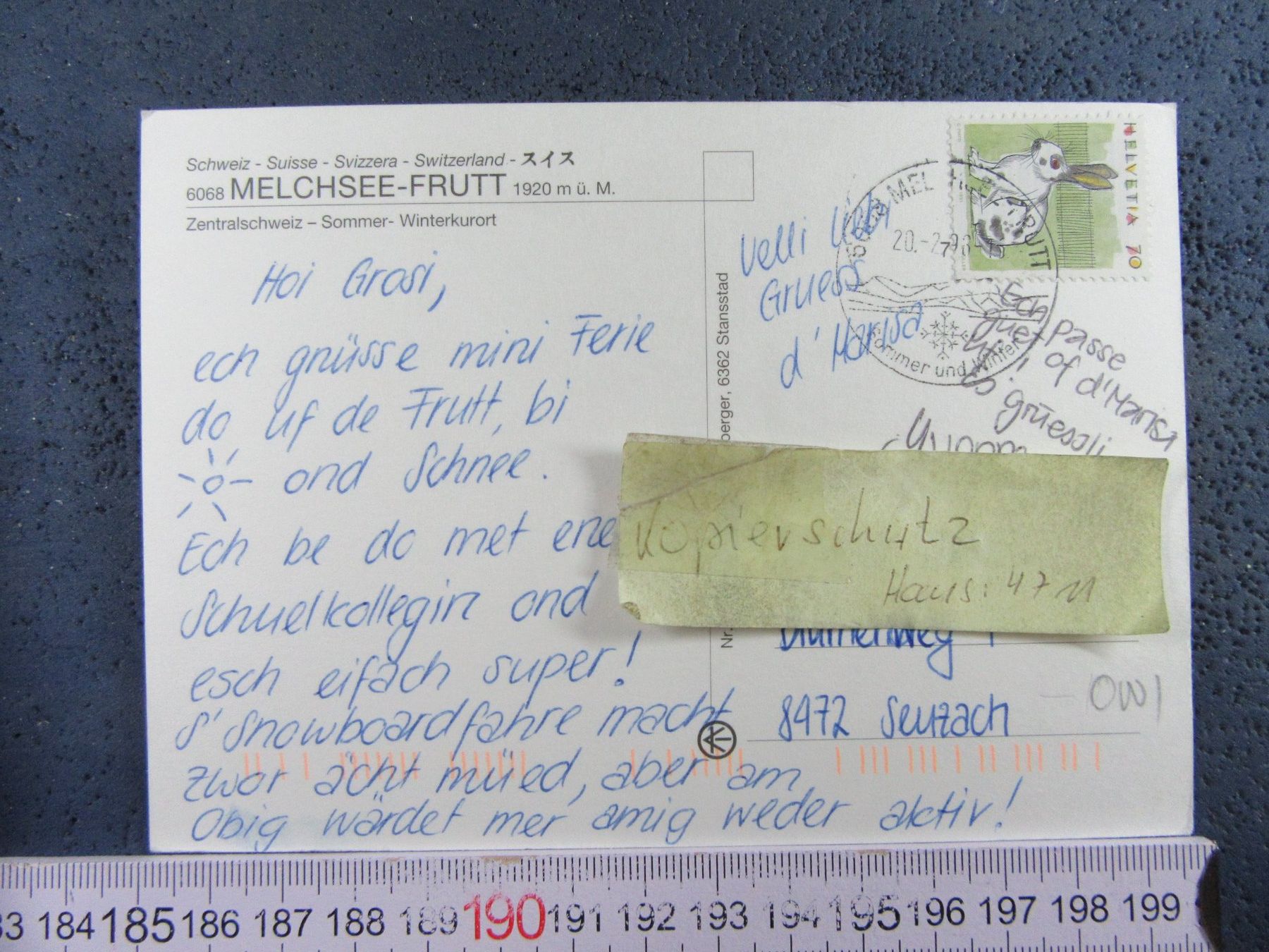 Cartoline postali: MELCHSEE-FRUTT SCHNEE MARKER AK ONW – Usato da Ettingen venduto da Hausi4711 1