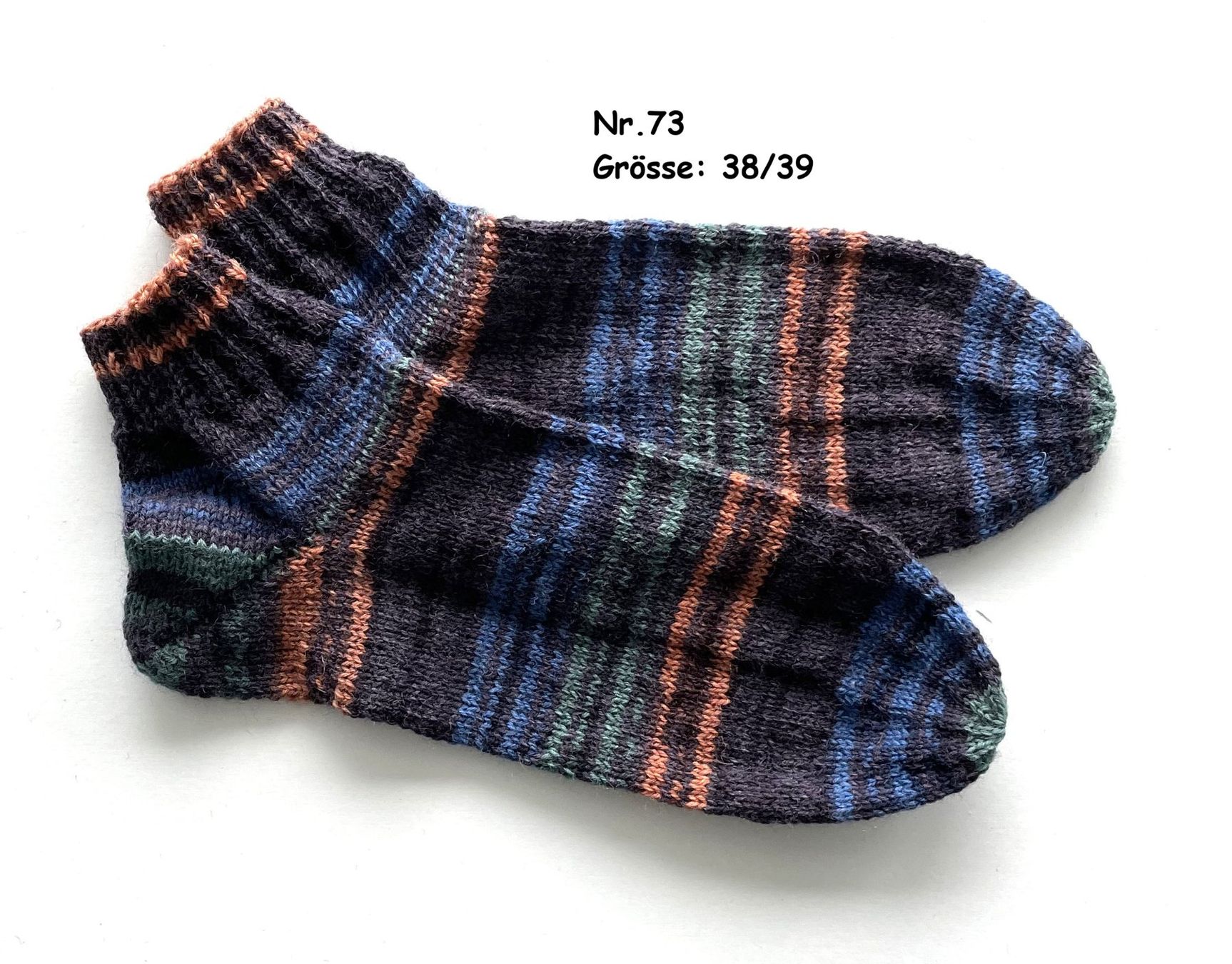 Calze: Sneaker - Socken handgestrickt  Gr.38/39  Nr.73 – Nuovo e nell'imballaggio originale da Täuffelen venduto da wollness