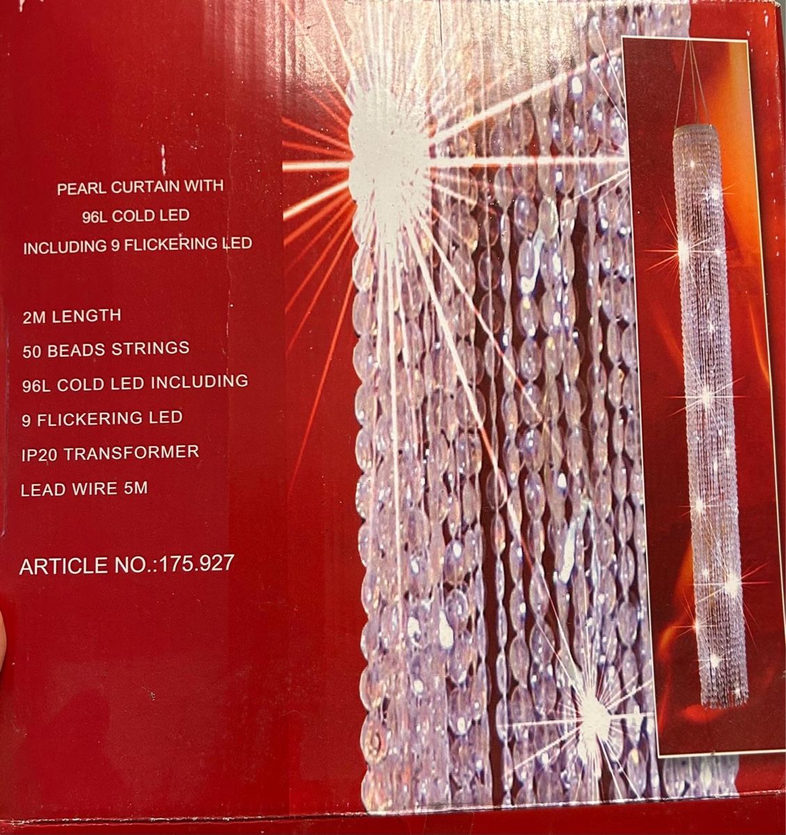 Lampade: Wunderschöner Perlenvorhang mit Licht, 2 Meter – Nuovo (secondo la descrizione) da Schwerzenbach venduto da schwerzi70 3