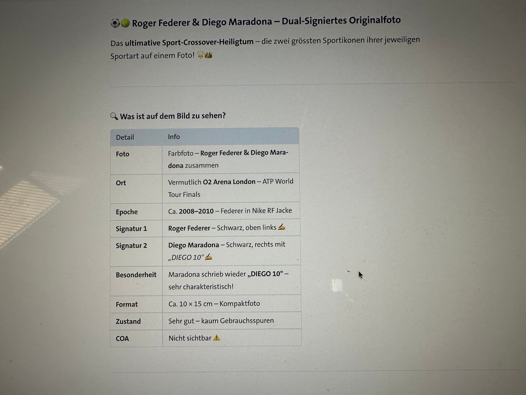 Autografi: Originalautogramm Roger Federer+ Diego Maradona – Usato da rafz venduto da Ttt0071 5