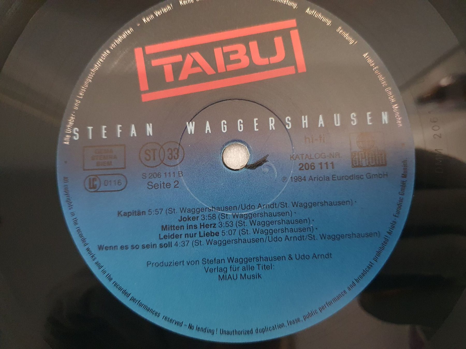 Dischi in vinile: Stefan Waggershausen – Tabu – Usato da Uster venduto da Vinyl-Leidenschaft 9