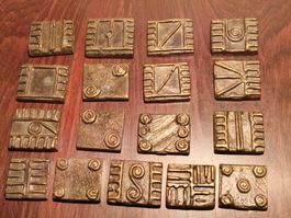 17 Bronze Gold Gewicht Ashanti Ghana Deko Steine