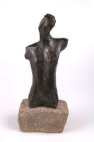 Bronze Skulptur von Hans Jakob Meyer, Abstrakte Figur