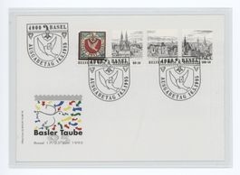NABA Basel (Basler Taube 95) FDC mit Blockausschnitten