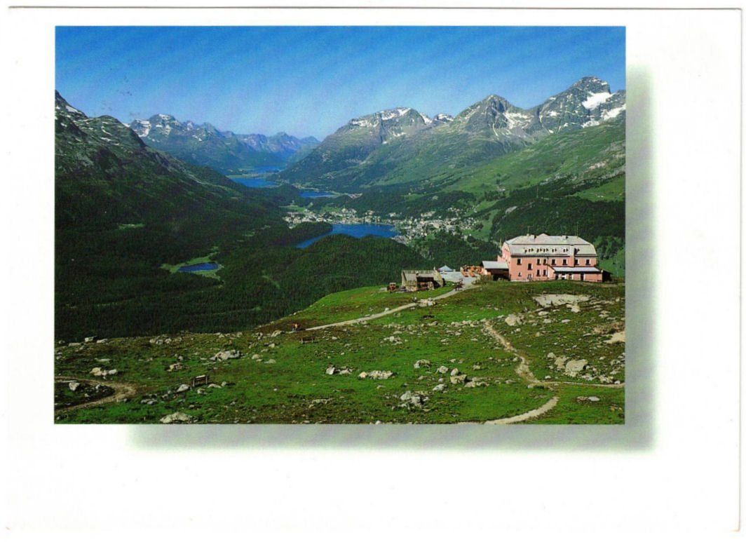 Cartoline postali: St. Moritz - Standseilbahn Muottas Muragl Bergstation – Usato da Binningen venduto da Mountainrider