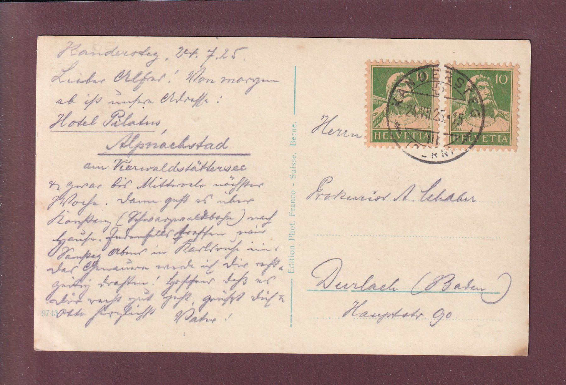 Cartes postales: OESCHINENSEE - 1925 – D'occasion à Pully par nicecards 1