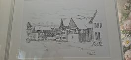 Bleistiftbild Dorfplatz Wil Zürich 2011