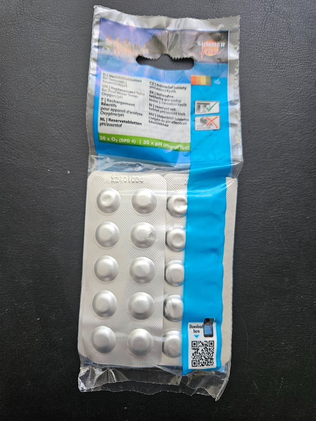 Piscine: Pool Testtabletten, 30 x Sauerstoff DPD4 + 30 x pH Phenol Re – Nuovo e nell'imballaggio originale da Therwil venduto da Racingr6