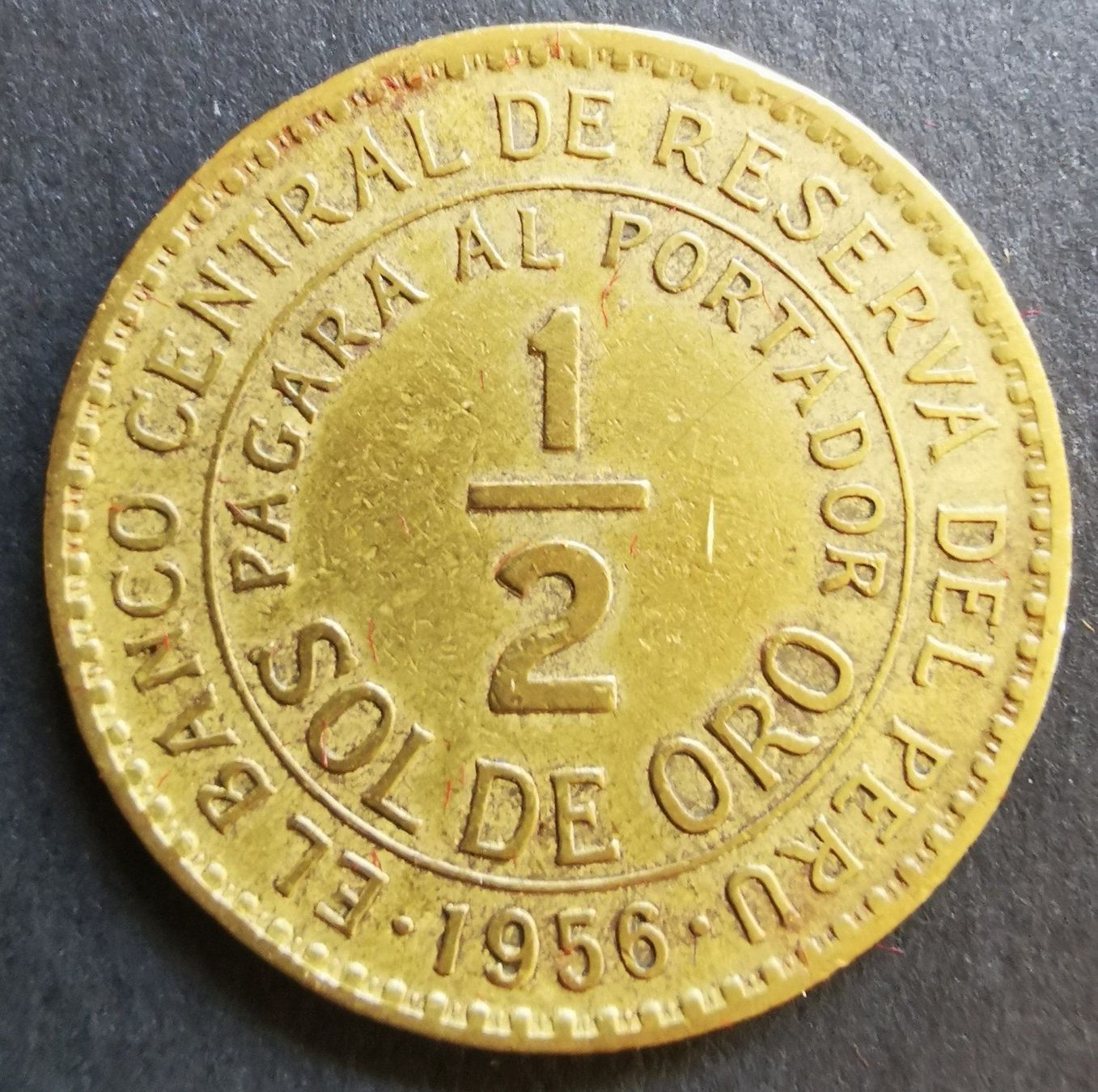 Alle Münzen: P33 Perou 1/2 Sol de Oro 1956 – Gebraucht aus Cousset von Patricio77