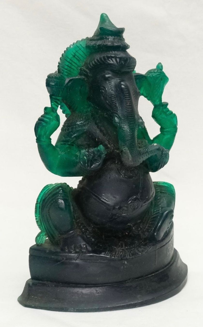 Sculture & Statue: Ganesh Figur, indische Gottheit mit Elefantenkopf - Grün – Usato da St. Gallen venduto da Floomer 3