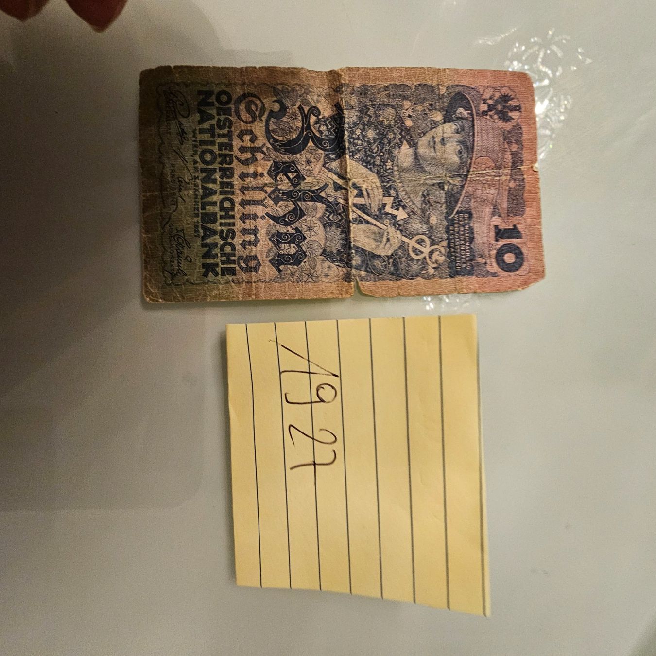 Banknoten: 10 Schilling antik 1927 – Gebraucht aus wolfhalden von 46464646 3