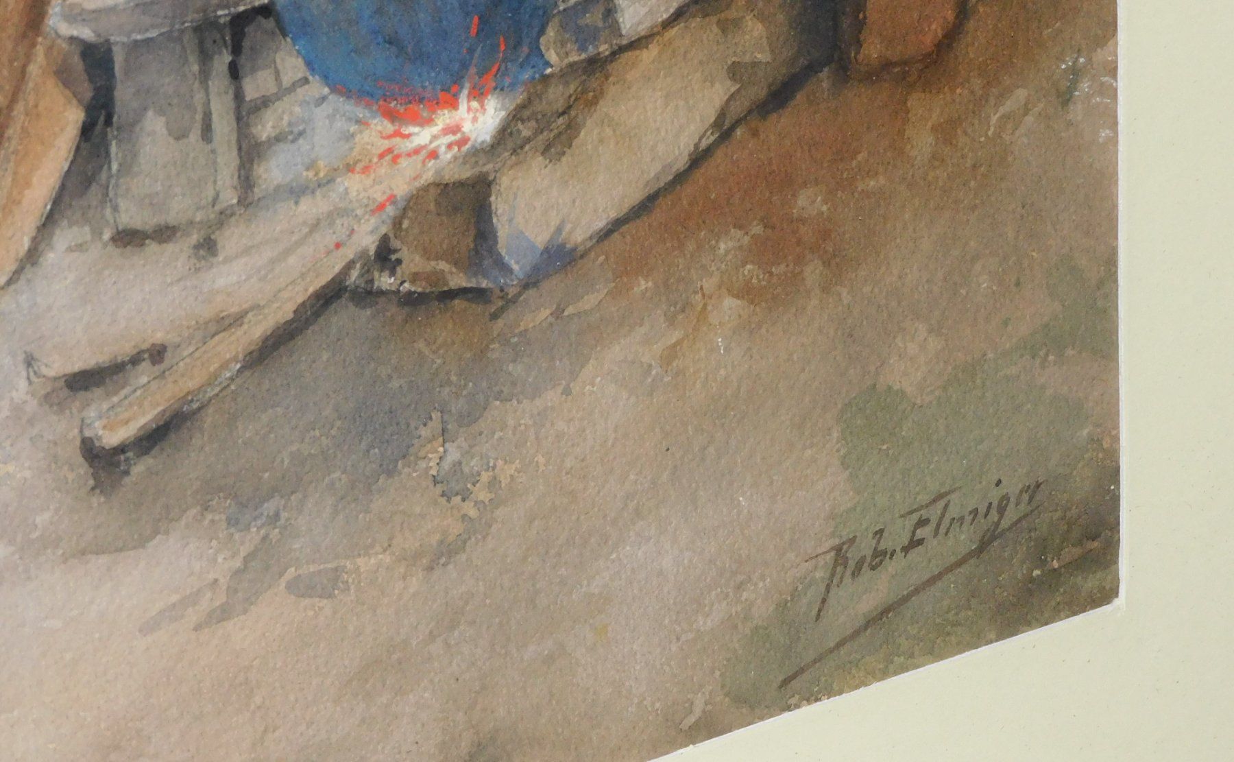 Dipinti: Tempera v Rob Elmiger - Chalet Innenleben Rustico Bild  sign – Usato da Sursee venduto da 76 5