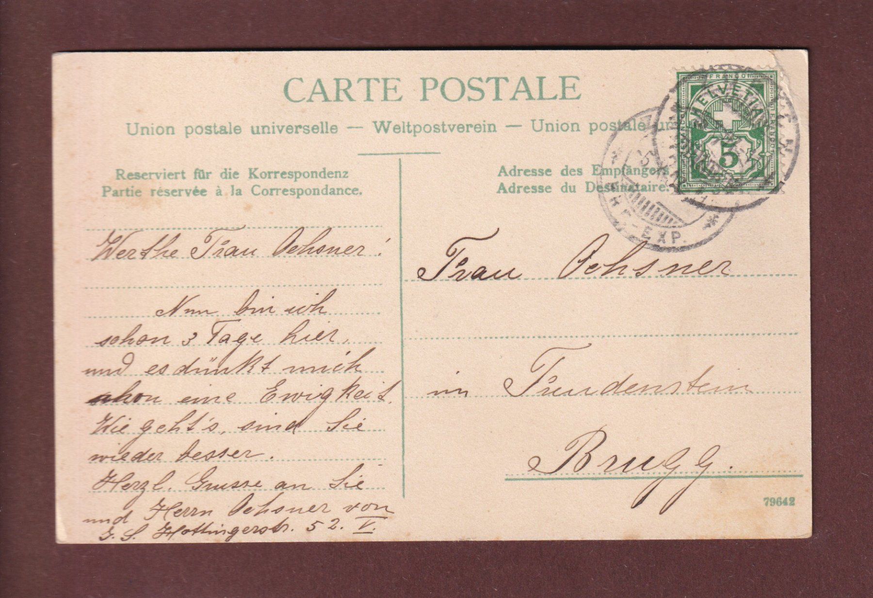Cartoline postali: ZÜRICH - Grossmünster - 1907 // Eckbug // – Usato da Pully venduto da nicecards 1