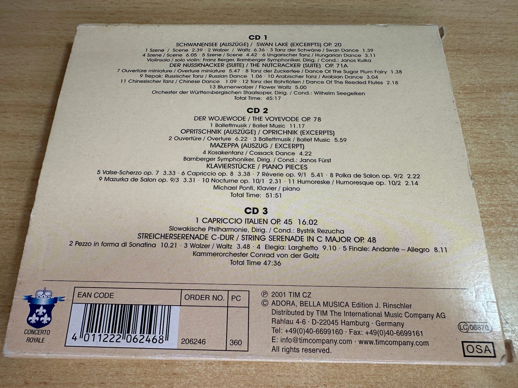 CD: K0 Tchaikovsky Swan Lake The Nutcracker Capriccio - 3 CD – Usato da Rikon im Tösstal venduto da Alpenmutz 1
