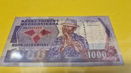 Madagaskar 1000 Francs/Ariary Banknote, Selten, Top