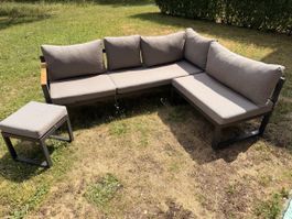 Garten lounge set grau mit hocker guter zustand