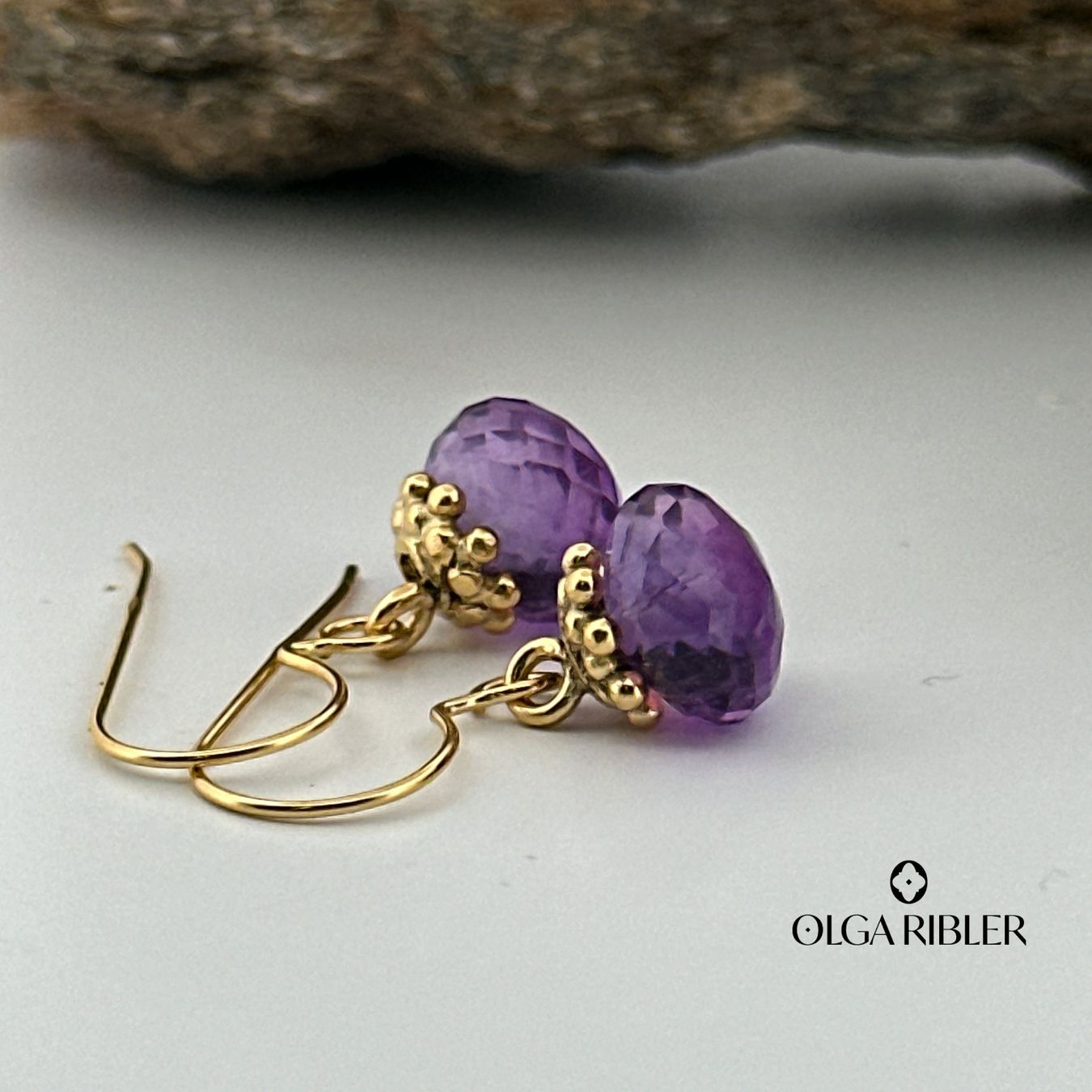 Olga Ribler Orecchini pendenti & Orecchini a lobo: Ohrringe mit Amethyste Silber gelbvergoldet – Nuovo (secondo la descrizione) da Luzern venduto da Schmuckoutlet 2