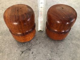 Salière poivrière en bois vintage en excellent état