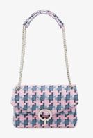 Schultertasche Sandro Yza, hellblau, klein gemustert