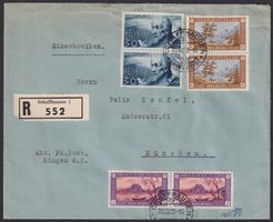 1929, J49-J52: Satzbrief von SCHAFFHAUSEN nach MÜNCHEN (DE)