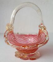 Murano Henkelschale / Blumenkörbchen, Glas, 1960-80