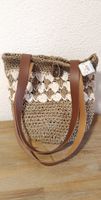 Tasche geflochten Lederhenkel neu mit Etikett