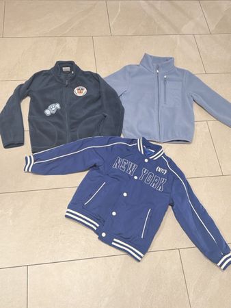 Jackenset 122-128, Jungen, Fleecejacke und Collegejacke