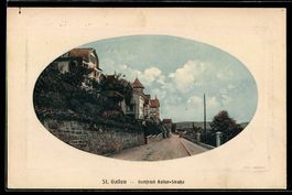 AK Lithographie. St. Gallen, Gottfried Keller-Strasse