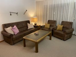 Sofa / Couch / Polstergruppe und 2 Sessel LEDER (echt)