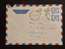 Enveloppe Air Mail Bresil avec timbres