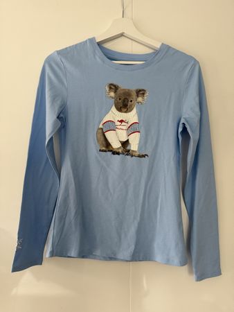 Long Sleeve Shirt Koala Print Blue New