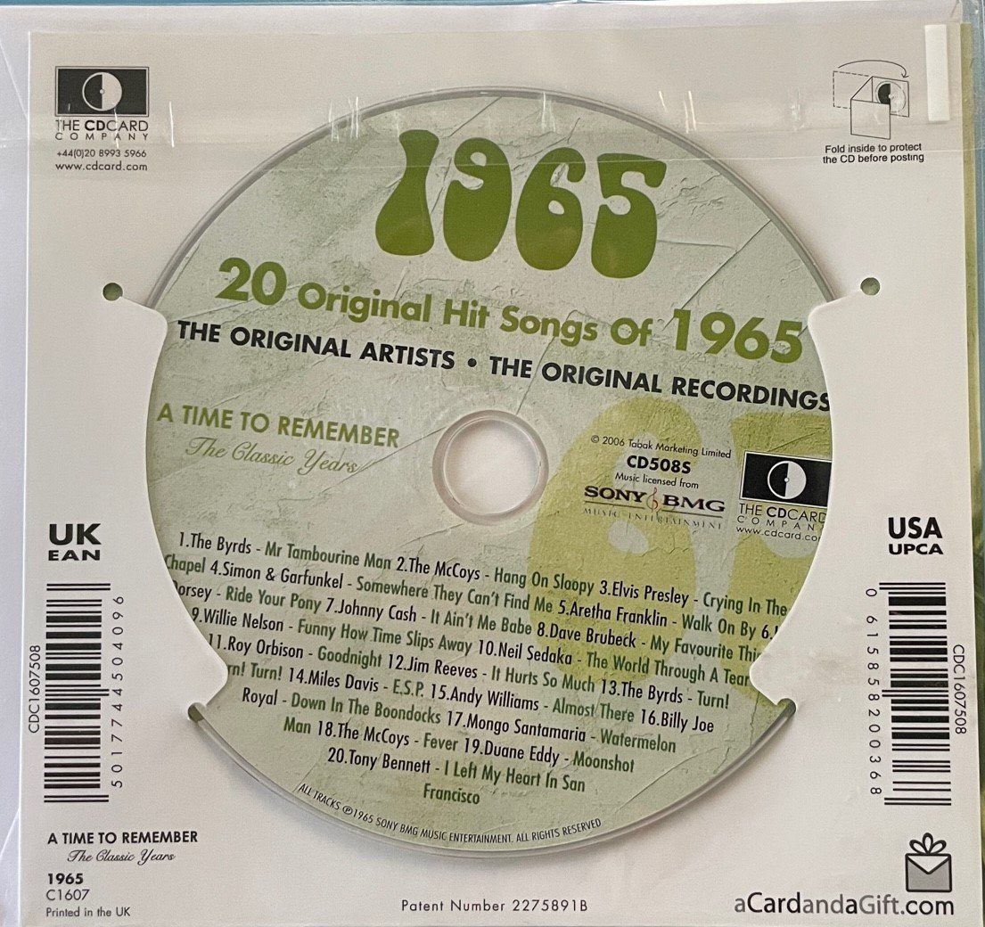 CD: 1965 20 Original Chart Hits Geburtstagsset – Nuovo e nell'imballaggio originale da Olten venduto da framos65 1