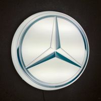 MERCEDES BENZ SILBER WEISS LED Leuchtreklame Vintage Style