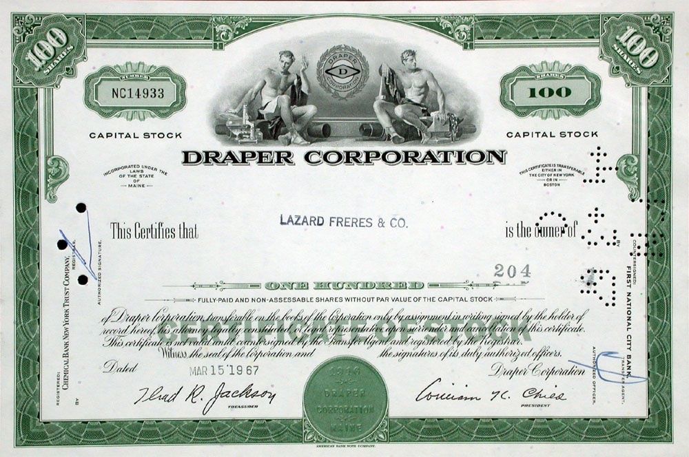 Documenti: Draper Corporation - 1967 – Usato da Solothurn venduto da Sgasche