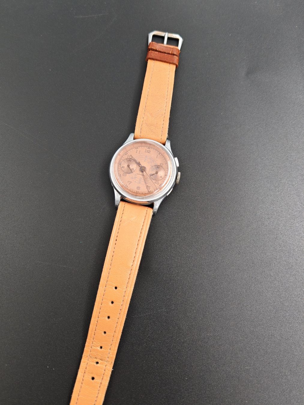 Orologi: NO NAME CHRONO (Defekt, salmon dial) – Usato da Otelfingen venduto da Yossi-68