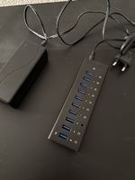 10-fach USB 3.0 Hub  mit Netzteil  USB-Verteiler