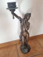 Kerzenständer Figur Frau dunkelbraun gebrauchter Zustand