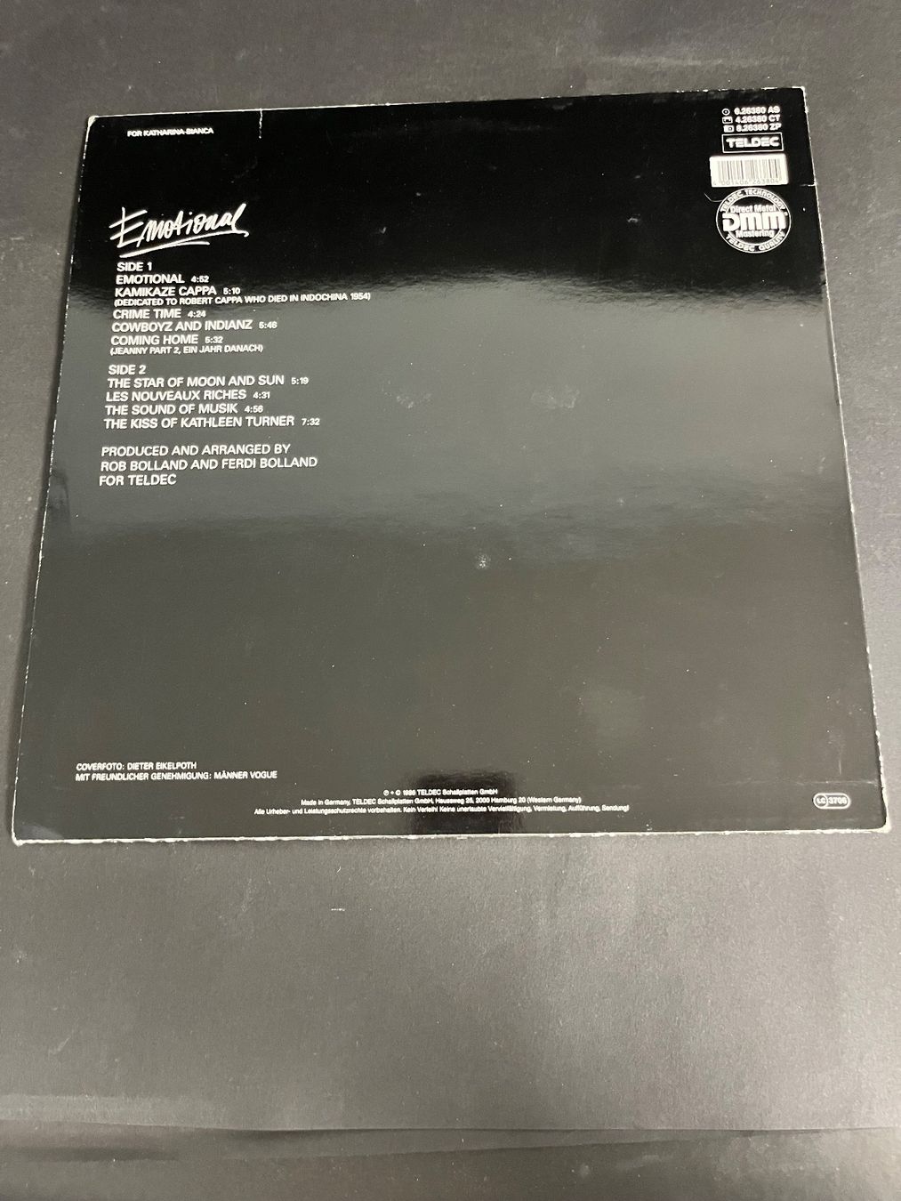Dischi in vinile: FALCO Emotional LP Vinyl 1985 Teldec – Usato da Uster venduto da colmo 1