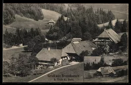 AK Trub /BE, Brandösch, Ortsansicht mit Bauernhäusern