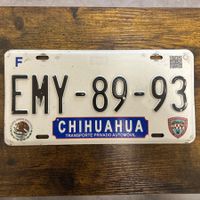 🇲🇽 Mexiko Autoschild, Chihuahua EMY-89-93 - ORIGINAL