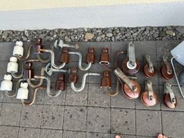 Grosser Posten alte Isolatoren Stromisolatoren Glöggli