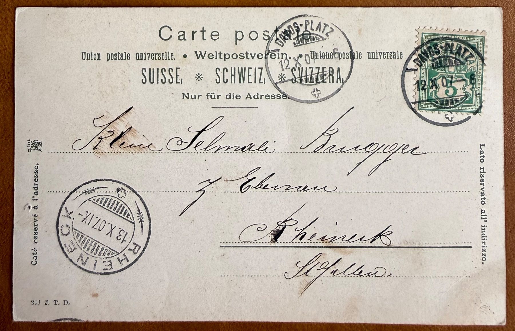 Cartoline postali: Davos - See - 1907 – Usato da Lutry venduto da Ediego 1