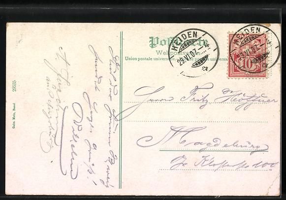 Cartoline postali: AK Heiden, Panorama mit Gebirgskette – Usato da Berlin venduto da bartko-reher 1