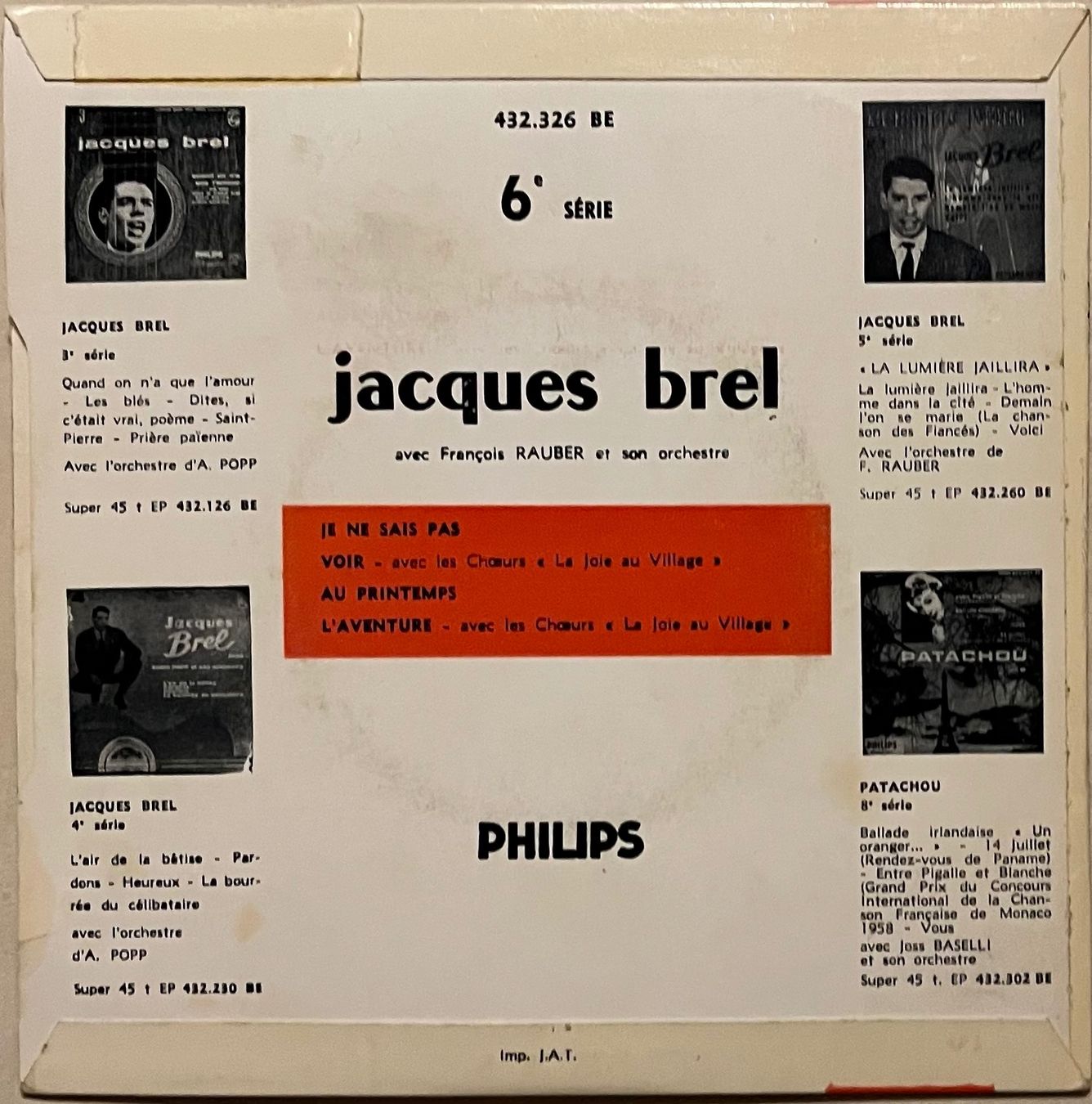 Dischi in vinile: JACQUES BREL - LES BIGOTES – Usato da Bussigny venduto da vinyl-pas-cher 1