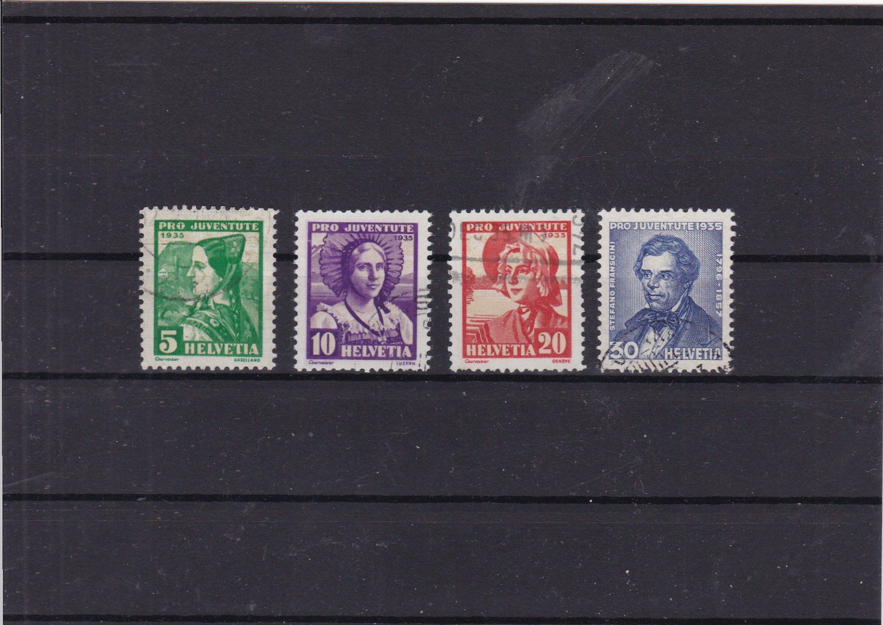 Alle Briefmarken: PRO JUVENTUTE 1935 – Gebraucht aus Gretzenbach von Sikim