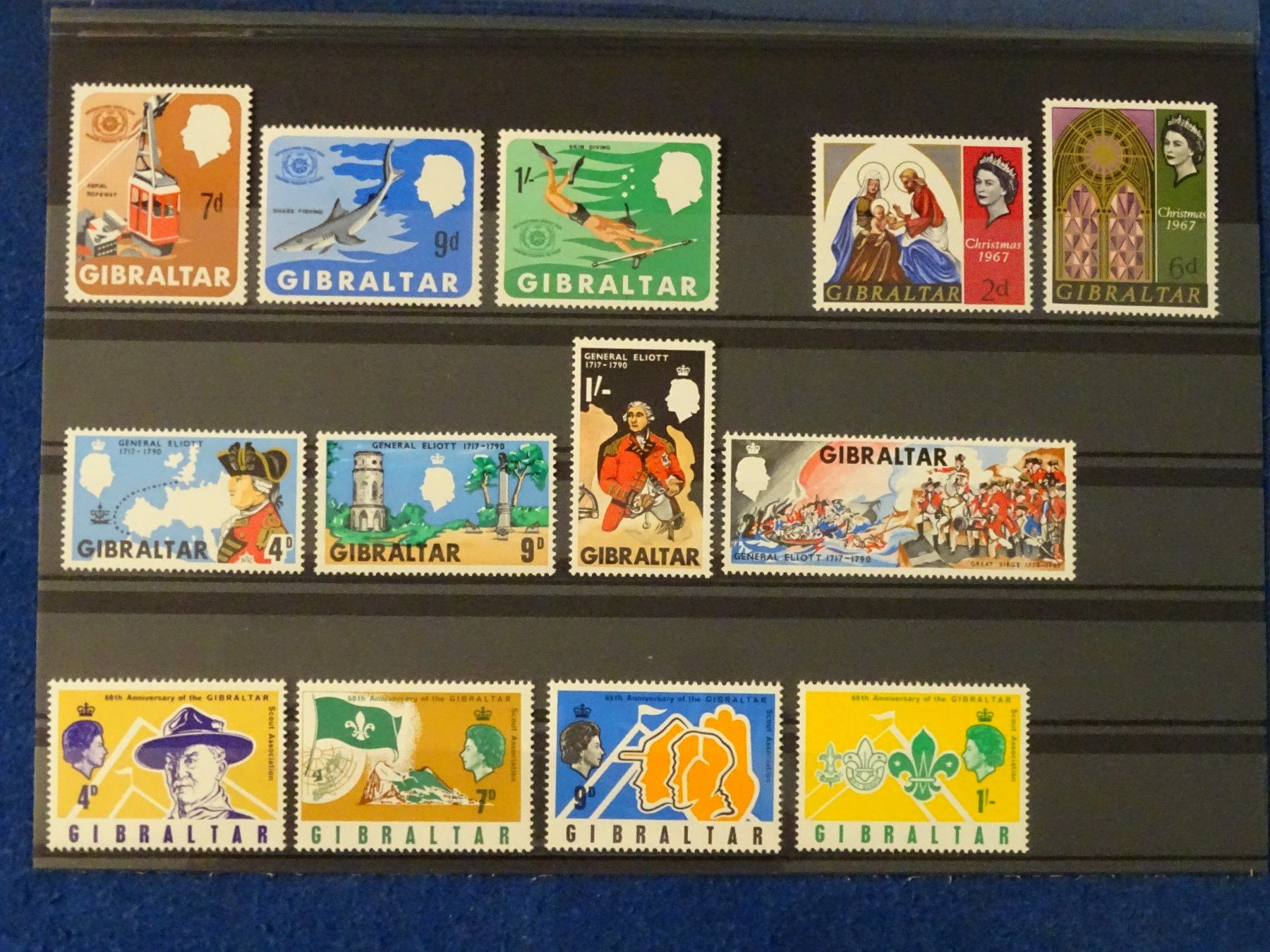 Alle Briefmarken: GIBRALTAR postfrische Briefmarken aus 1967/68 – Neu (gemäss Beschreibung) aus Schliern b. Köniz von Djbubu