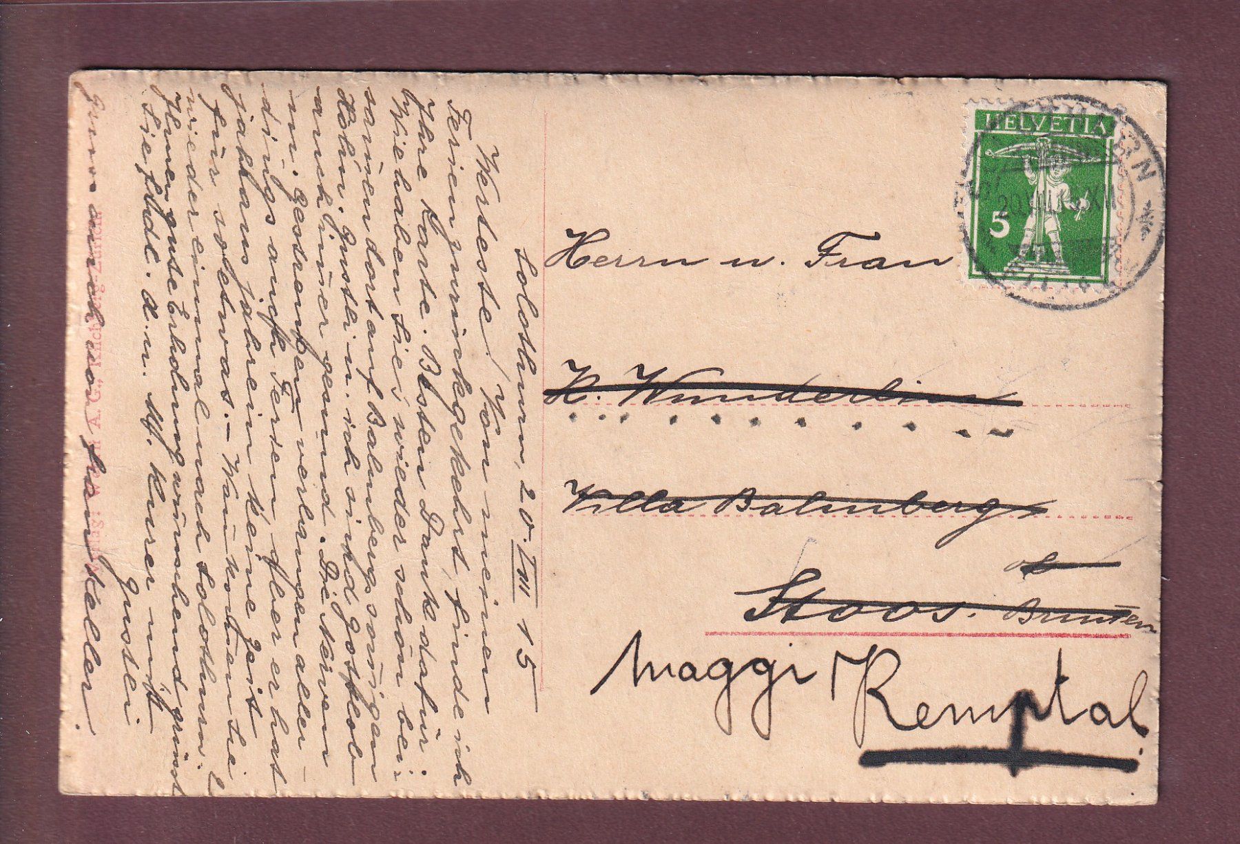 Cartoline postali: SOLOTHURN - 1915 – Usato da Pully venduto da nicecards 1